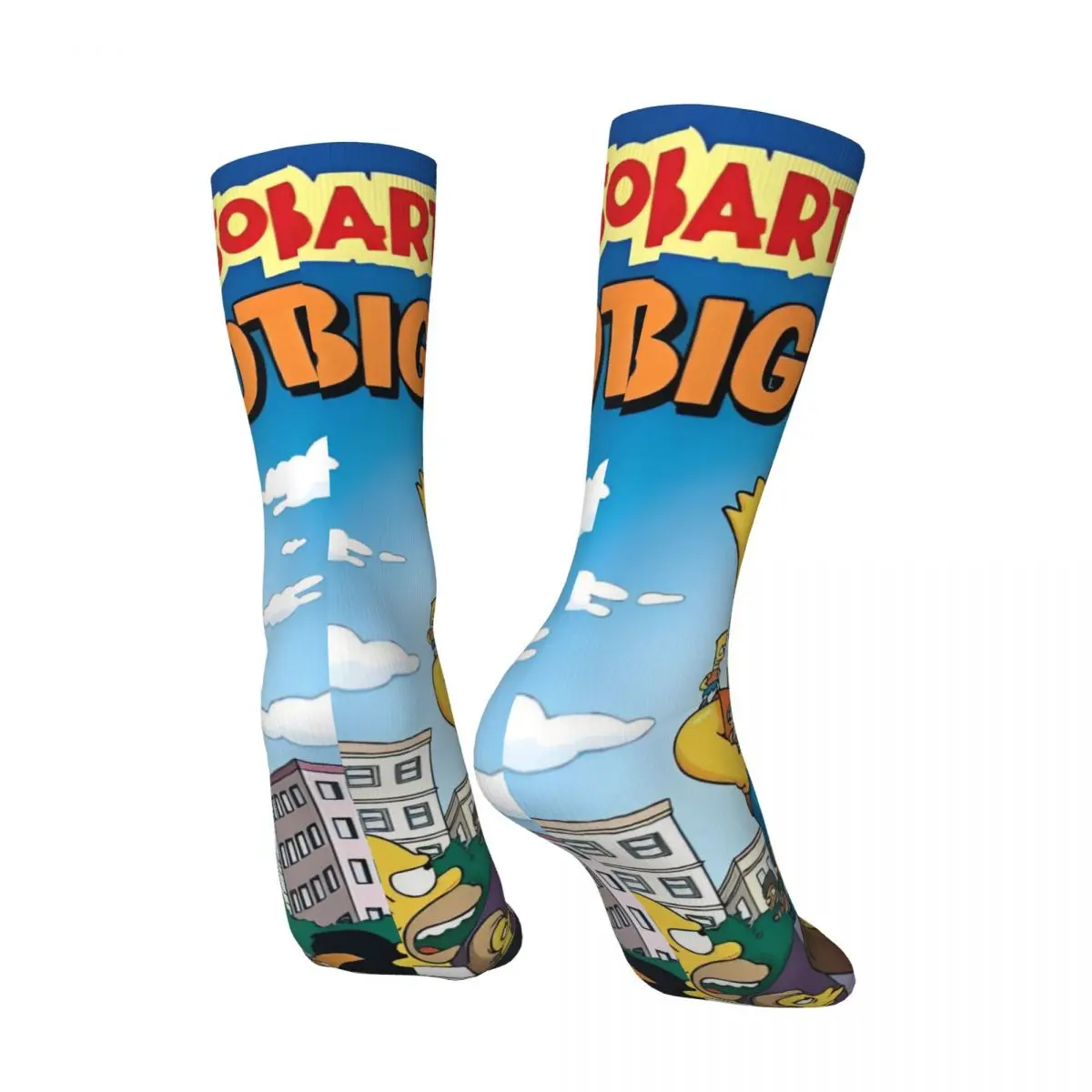 Chaussettes de course respirantes pour hommes et femmes, bas Kawaii, chaussettes d'hiver antibactériennes, film S-Simpsons, design