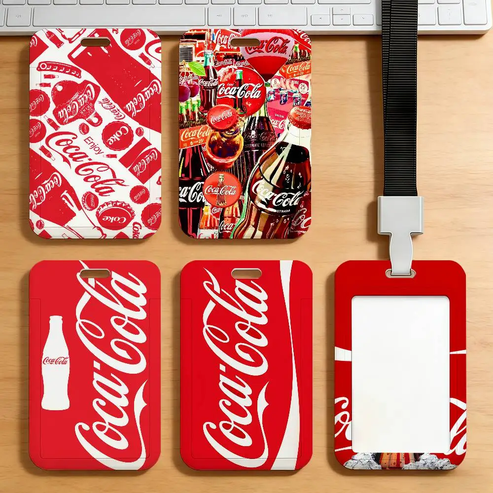 Modischer C-Coca-C-Cola-S-Print-Kartenhalter für Studenten, Campus-Essenskarten, öffentlichen Nahverkehr und U-Bahn