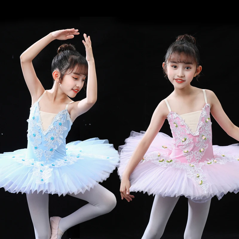 Gonna da danza classica, gonna a sbuffo per bambina, tuta da ballo per bambini, costume da cigno professionale per bambini piccoli, abito tutù