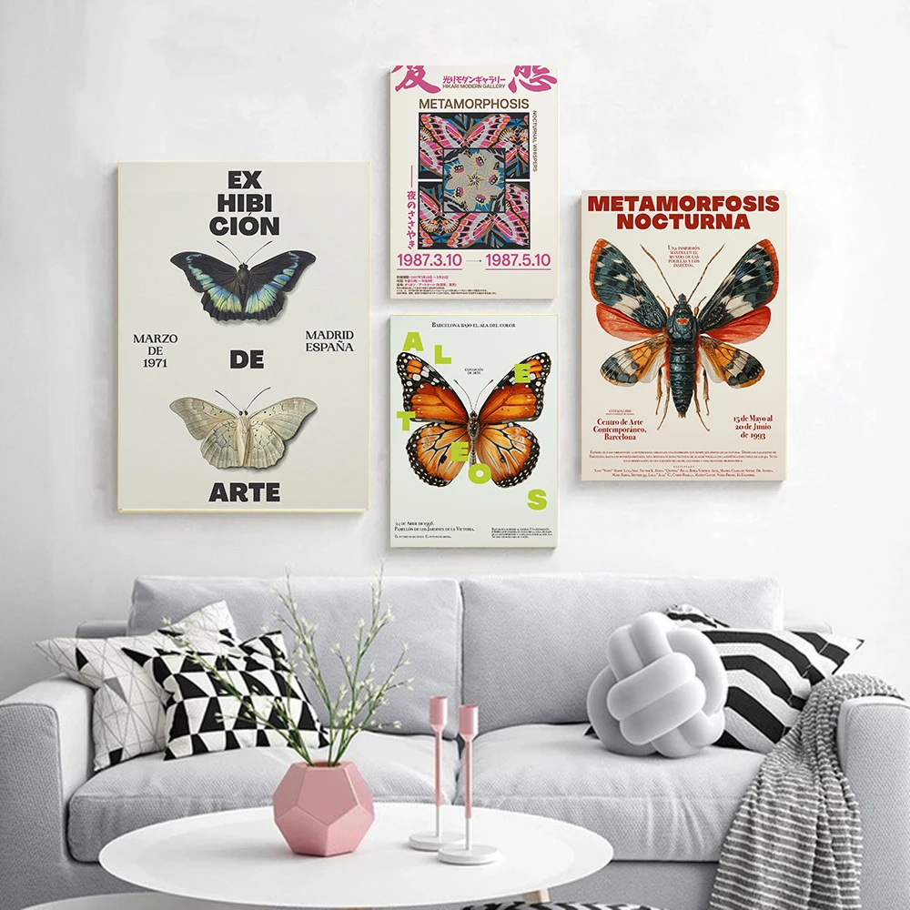 Mysterious Butterfly Moth Insect Exhibition Poster Natural History Prints Canvas Painting Wall Pictures Home Living Room Decor