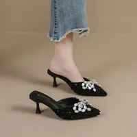 New Women Shoes Luxury Rhinestone Bow High Heeled Sandals for Woman Fashion Vacation Casual Shoes Designer Shoes Sandalias Mujer - Image 5