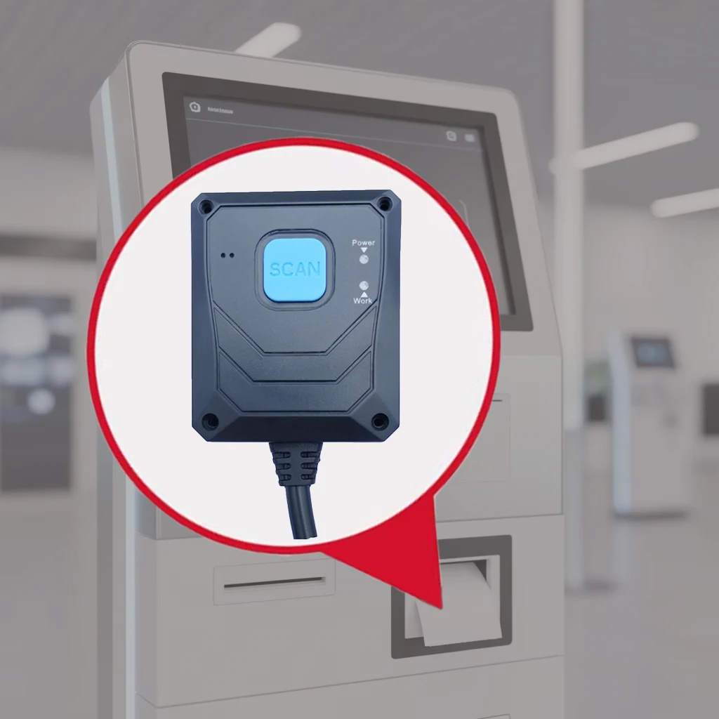 LONVILL USB Virtual Serial Port Push-button Auto-sensing Modes IP54 Embedded Scanner for Self-service Ticket Machine