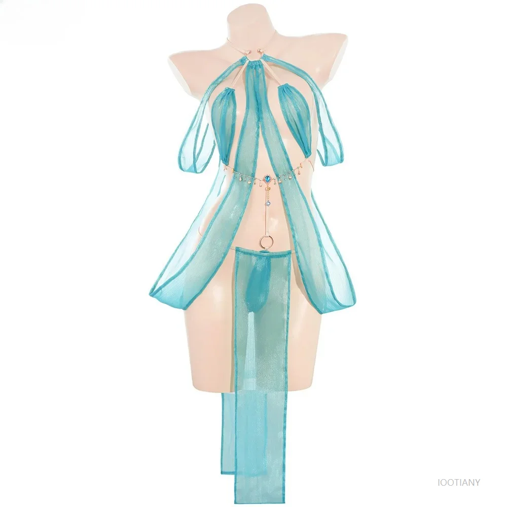 

Chinese Hanfu Goddess Western Regions Dancer Dress Sexy Lingerie Women See Through Role Play Outfits Underwear Nightwear 2025