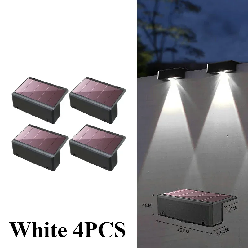 Hekverlichting op zonne-energie Buiten waterdichte LED-spotlens Zonne-lamp voor buitendek Tuinrail Ontworpen voor wandverlichting