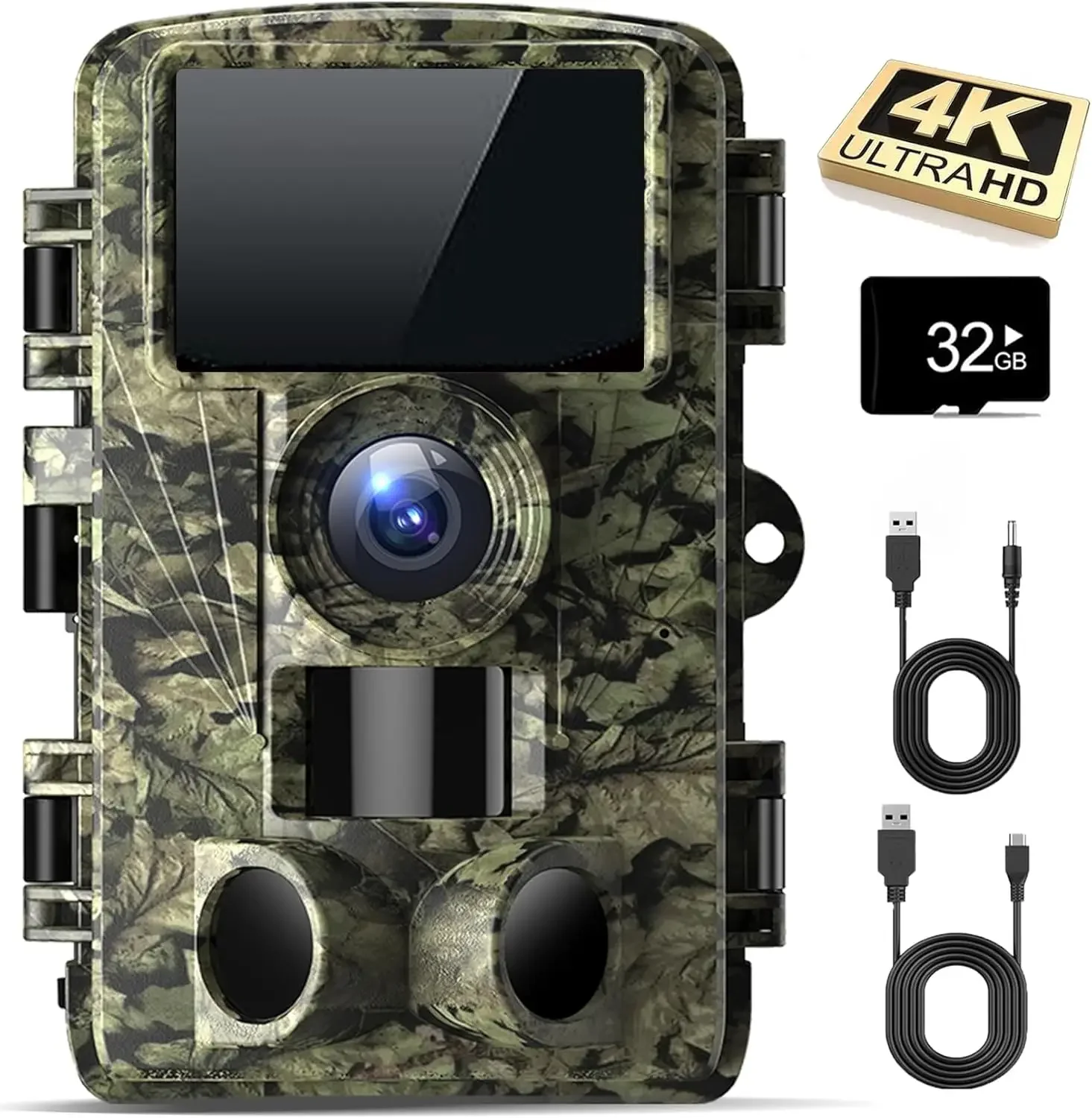 Camera - 4K 48MP Game Camera with Night Vision, 0.05s Trigger Motion Activated Hunting Camera, IP66 Waterproof, 130 Wide-A