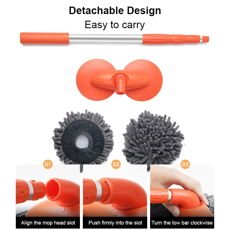 Car Wash Mop Double Brush Head Wash Brush 360° Rotation Adjustable Mop Window Wash Clean Tool Auto Cleaning Accessories