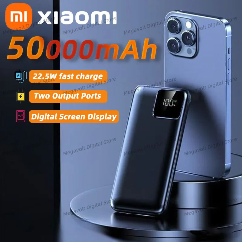

Xiaomi 50000mAh Portable Large Capacity Power Bank 22.5W Super Fast Charging Mobile Power With LED Display For Iphone Samsung
