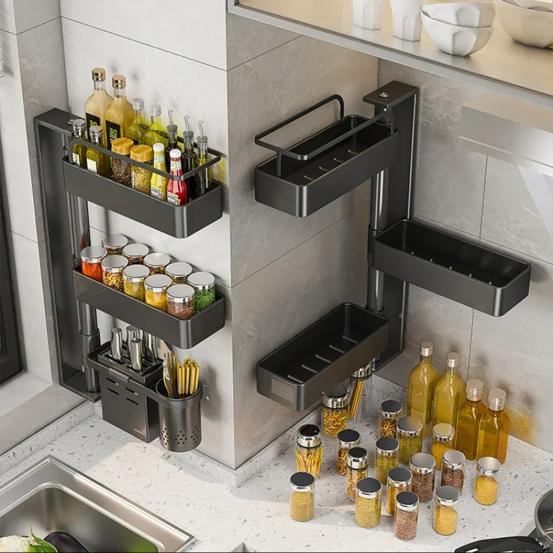 

Shelf In The Bathroom Kitchen Spice Rack Wall-mounted Corner Shower Shelf Place Shampoo Cosmetics Bathroom Kitchen Hanging Shelf