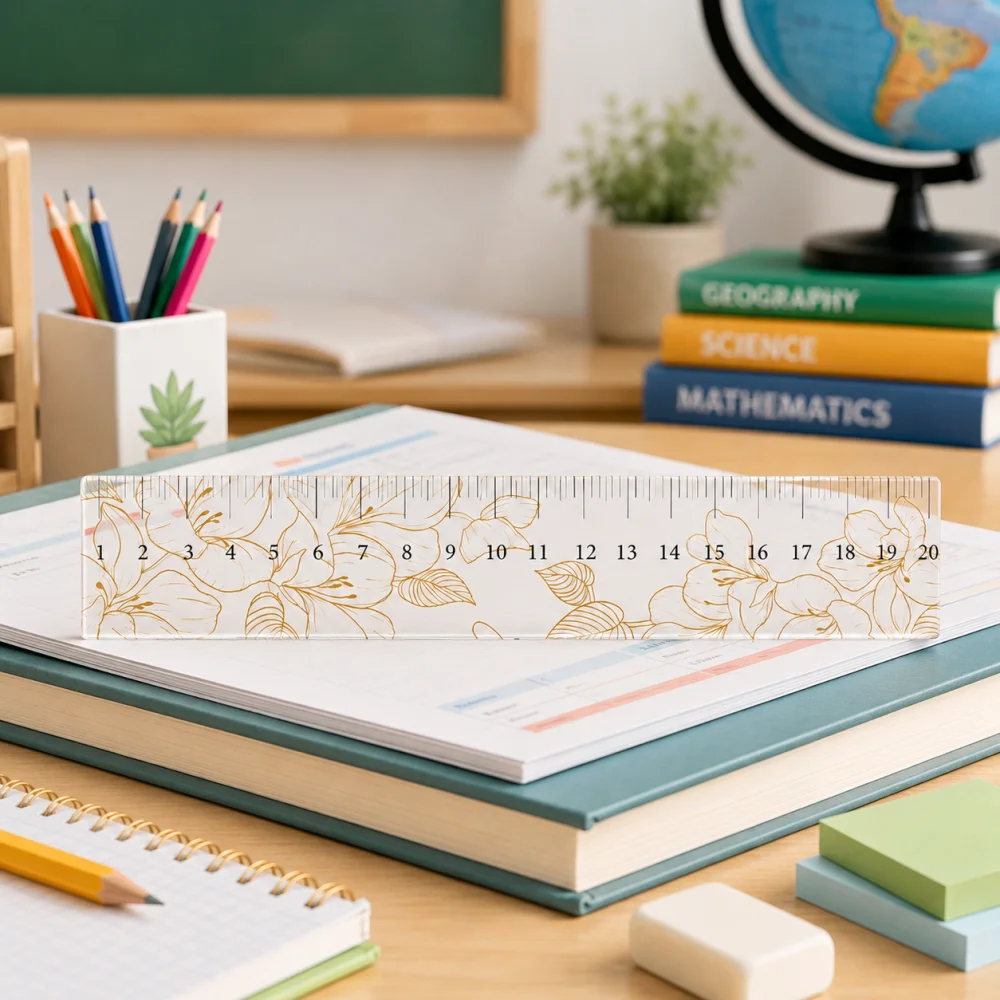1Pc Personalized Custom Photo Acrylic Ruler, Customized Stationery Accessory, Student School Supplies Back to School Gift