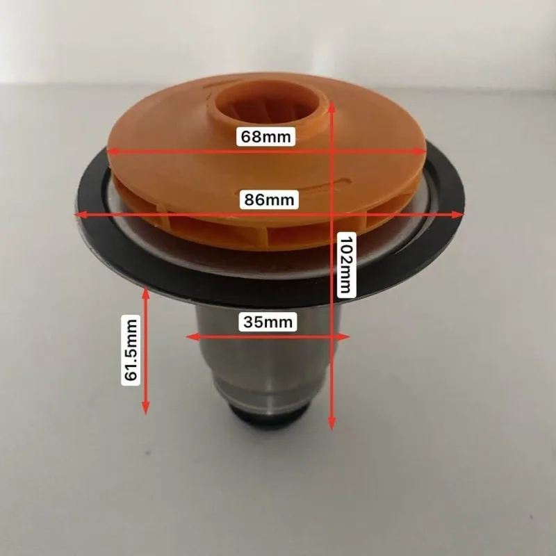 Wall-hung boiler water pump rotor reversed, impeller diameter 68mm impeller color, yellow-blue, orange