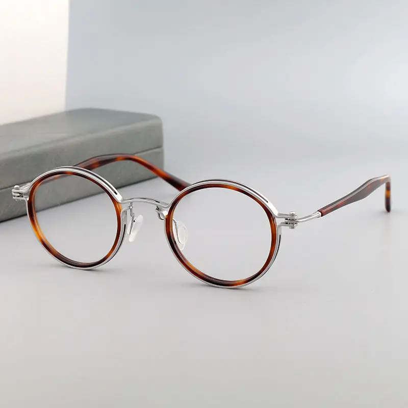 

Винтажные круглые мужские очки из титанового ацетата, круглая оправа ручной работы в стиле ретро, женские очки высшего качества, модные унисекс-очки