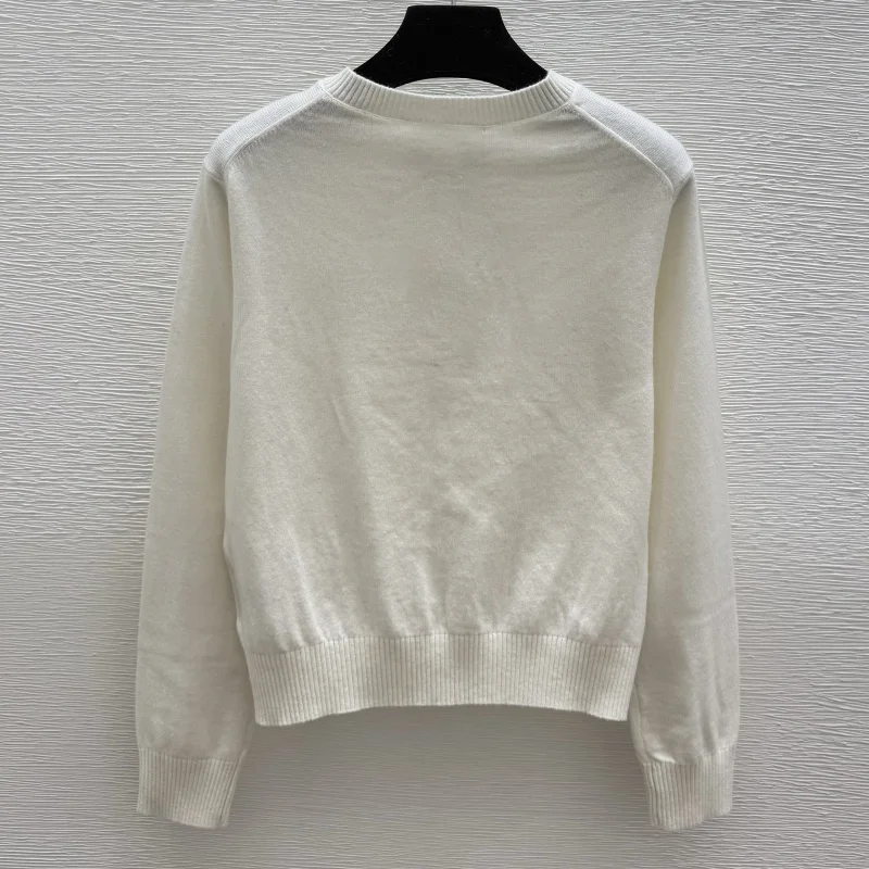 เสื้อสเวตเตอร์ผู้หญิงปักตัวอักษรมินิมอลคุณภาพสูงเสื้อผ้าฤดูใบไม้ร่วงฤดูหนาวคลาสสิก 251028253