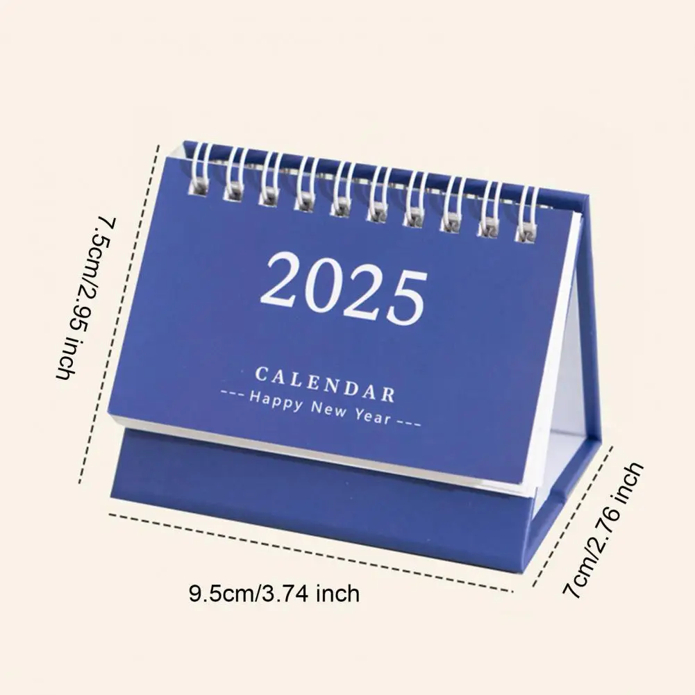 Calendário de mesa Flip-Top Coil Calendário, Planejador de programação, para fazer a lista Notepad, Gerenciamento de Tempo, Home Office, Material Escolar, 2025