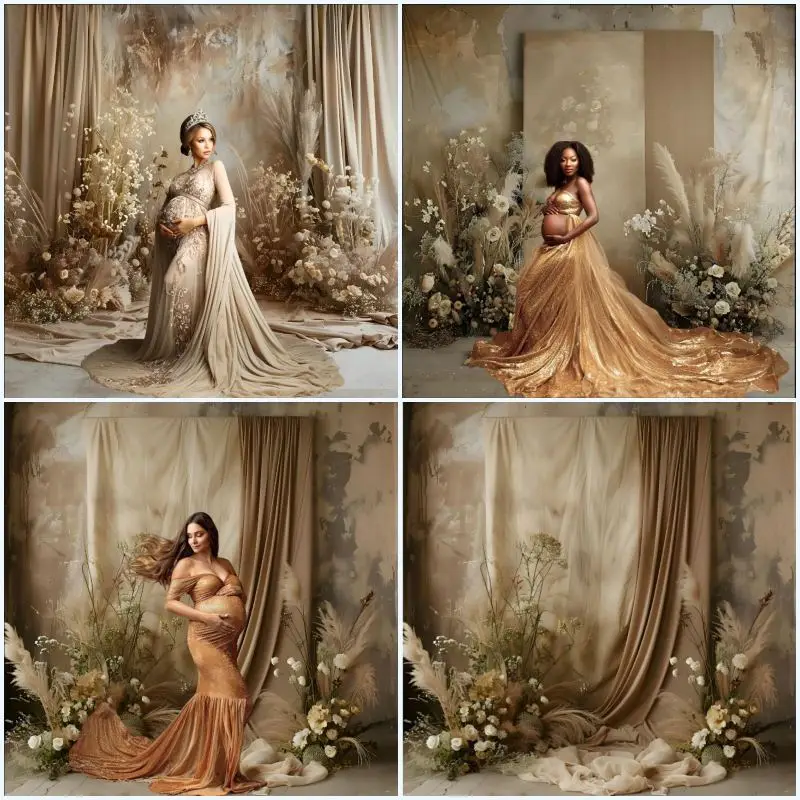 Mehofond التصوير الخلفيات البيج تان بوهو الأزهار جدار الفن الملمس الأمومة الزفاف خلفية الصورة استوديو التصوير الدعائم