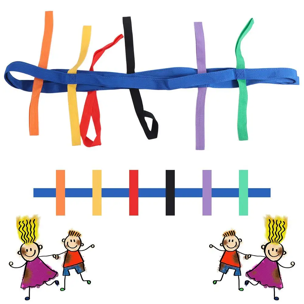 Multi-color Safety Walking Rope Colorful Handles Anti‑Lost Short Walking Rope Adjustable Portable Toddler Walking Rope