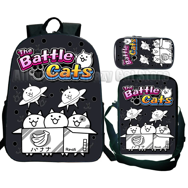 The Battle Cat Backpack 3pcs Elementary Bookbag Travel Rucksack Cartoon Primary School Student Satchel Backpack Mochila Infantil