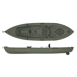 Bote de plástico HDPE de 10 pies para 1 persona, Kayak de pesca equipado con compartimentos de almacenamiento delanteros y traseros, caña de pescar empotrada Mo