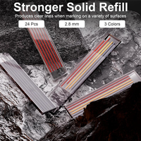 A13E-Mechanical Carpenter Pencils Set With Sharpener & 26 Refills For Construction, Solid Deep Hole Marker