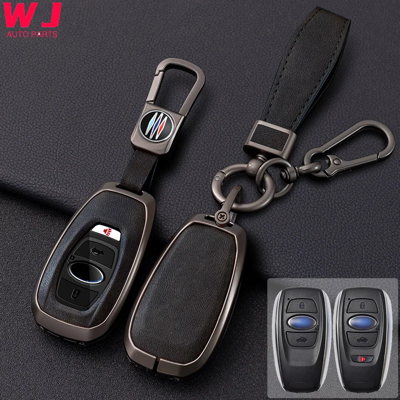 

Metal Leather Car Key Case Cover Shell For Subaru BRZ Forester Legacy Outback WRX STI Impreza XV Crosstrek Smart Remote Key