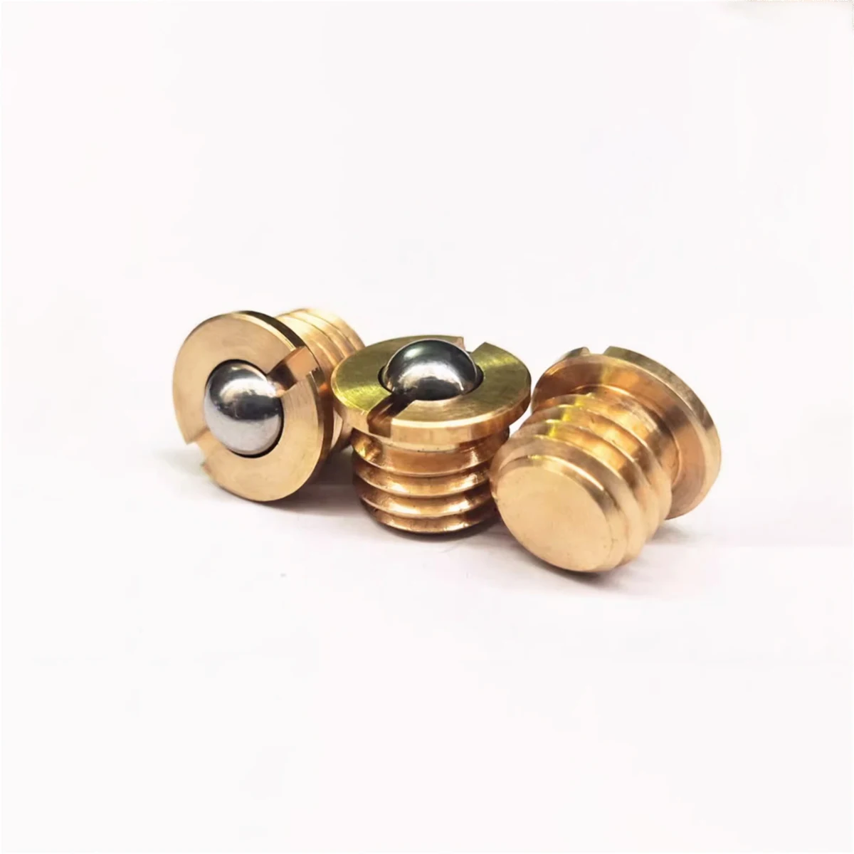 Brass Flange Spring Ball Plunger, Press In Fixed Bead Wave Screw  M4-M16