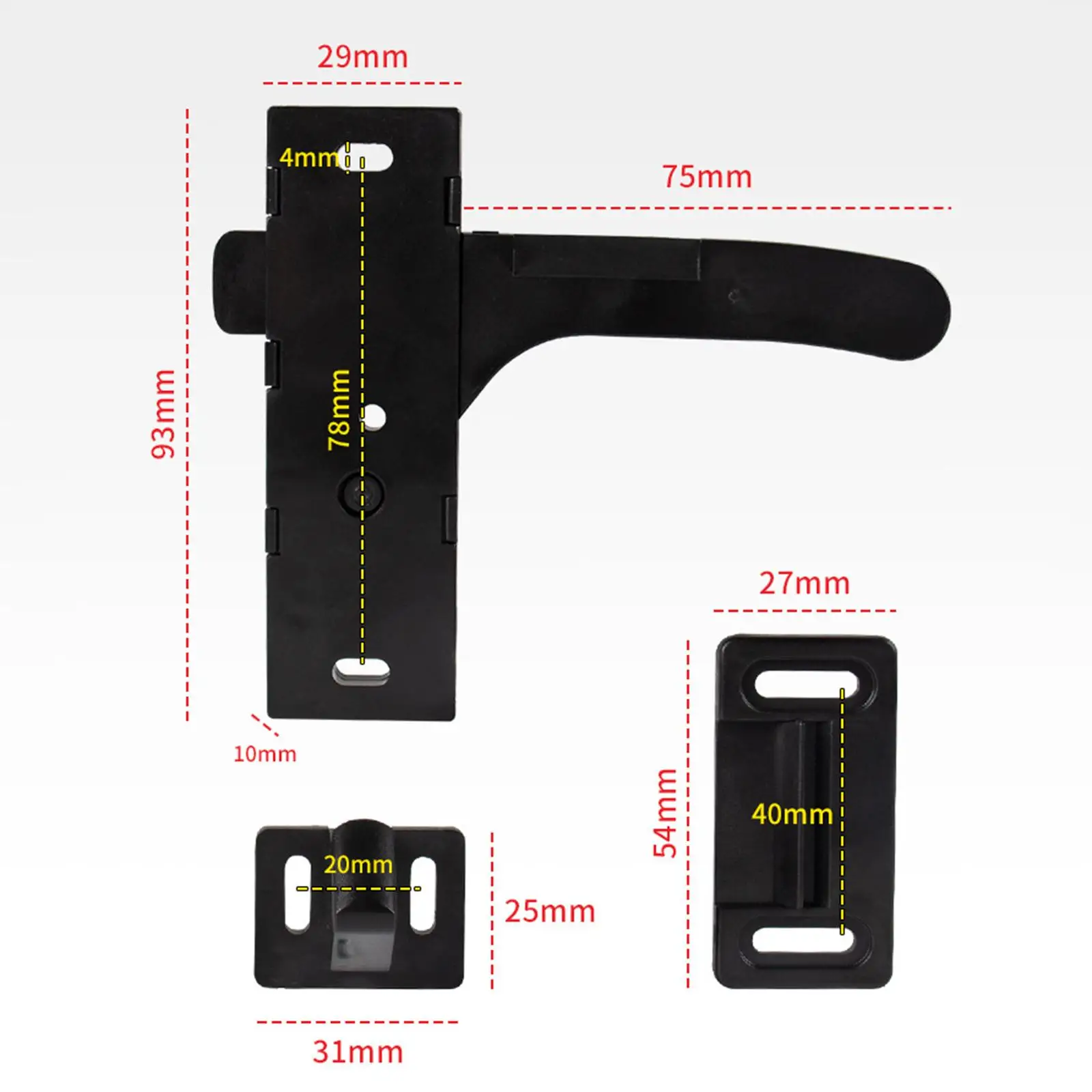 RV Screen Door Latch Durable Parts Easily Install Accessory Screen Door Latch and Handle Kit for Caravan Rv