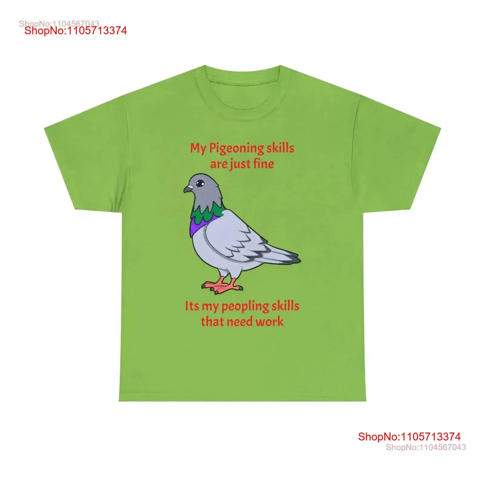 Pigeoning skills Heavy Cotton T Shirt Pigeon Dove top gift present crazy lover man lady bird pet vintage Washed Versatile homme