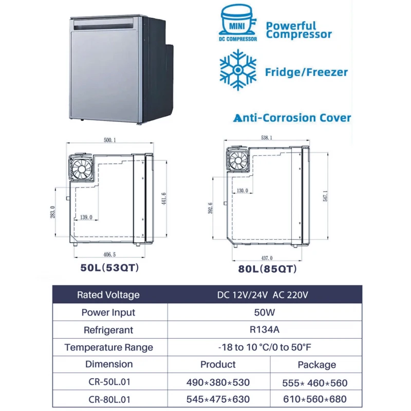Hot Sales Portable Fridge AC/DC 12V/24V Outdoor Car Refrigerator with Top Quality for RV Campers Caravan