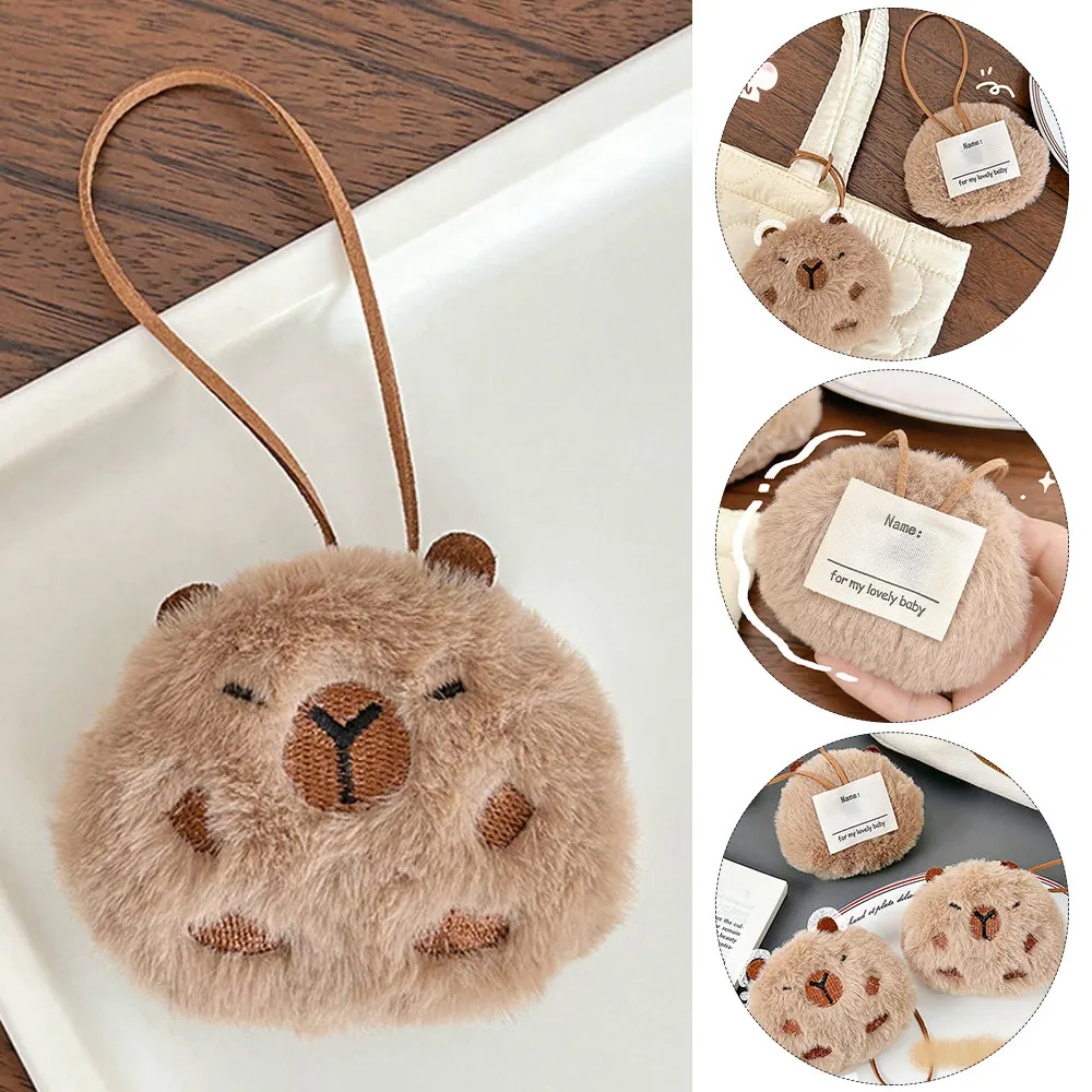 

Gifts PP Cotton Capybara Backpack Decor Round Kawaii Capybara Pendant Mini Soft Anime Keychain