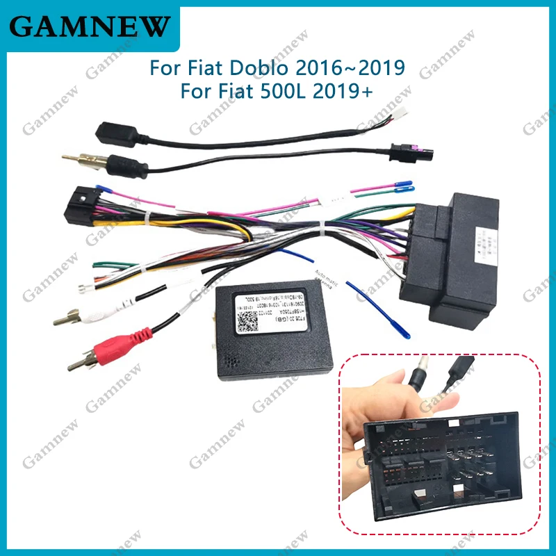 

Car 16pin Android Wiring Harness USB Cable With Canbus For Fiat Doblo 2016~2019/500L 2019+ Turkey