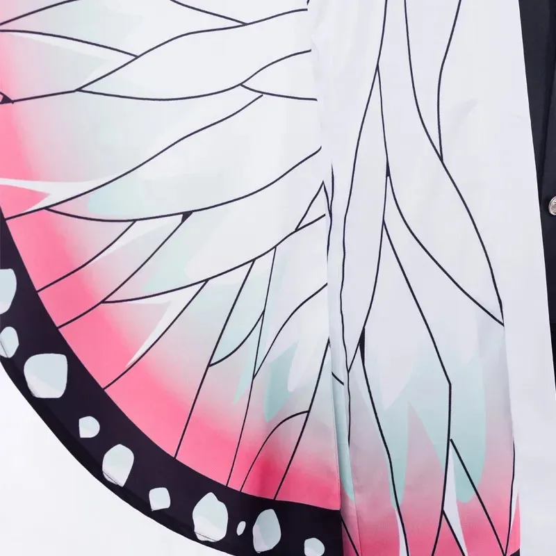 2025 yiyi Demon Slayer tejido completo de plumas fantasma asesino uniforme del equipo gusano Cosplay conjunto Kochou Shinobu