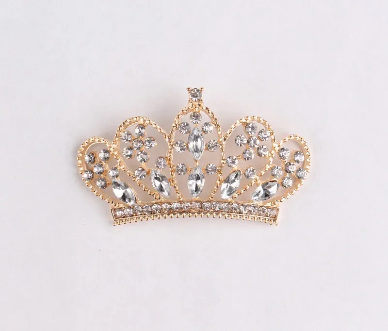 5PCS Diy Bling Alloy Crown Button for Girls Women Headband Wedding Party Bride Headwear Hair Embellishment Buttons