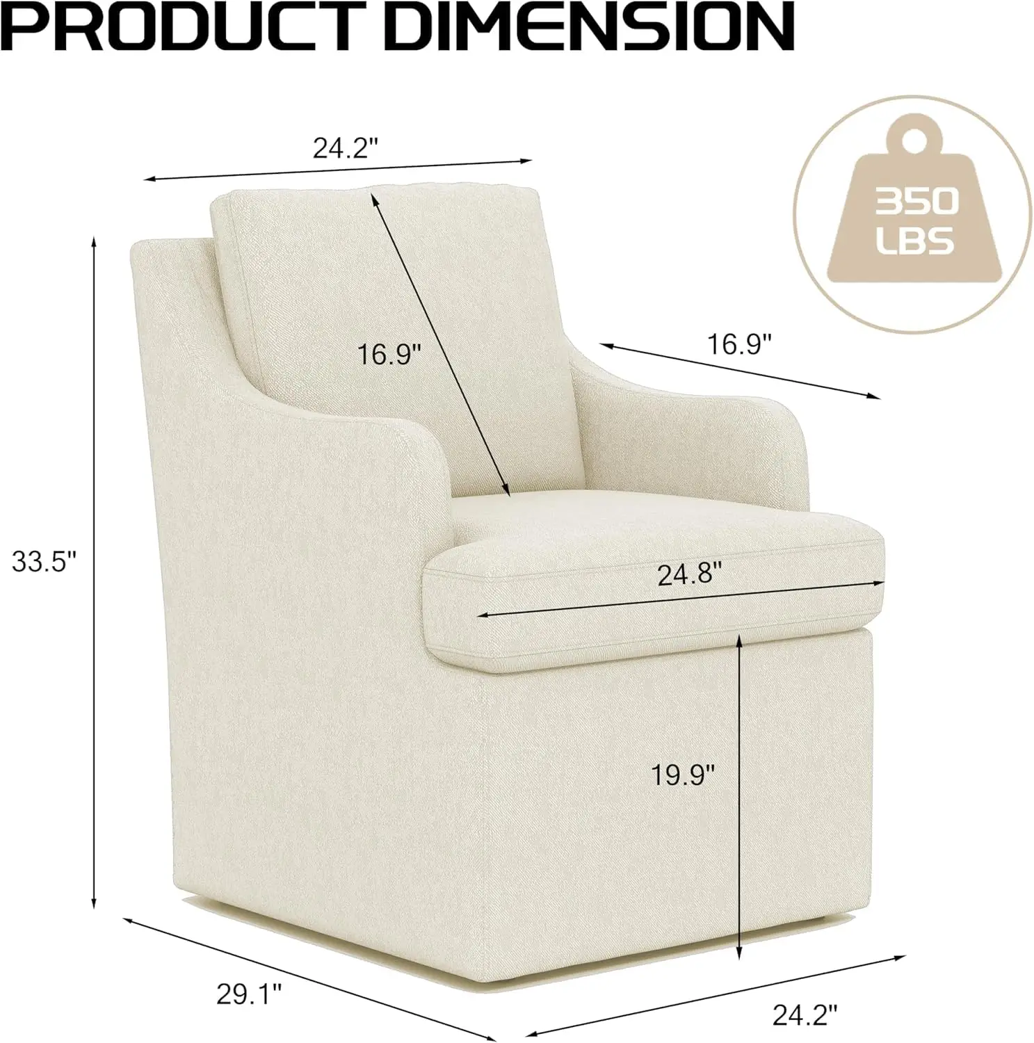 Upholstered Dining Chairs Set of 4, Dining Room Chairs with Casters, Custom
