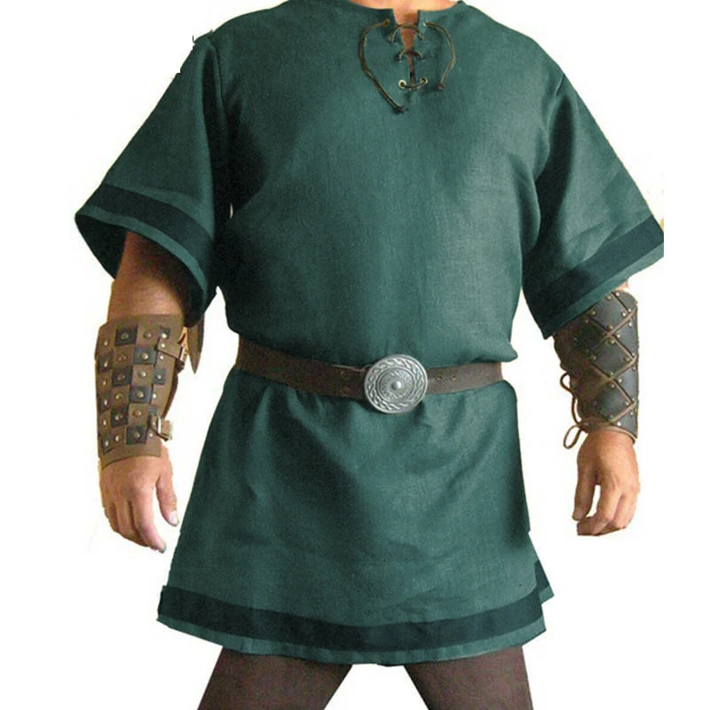 

Medieval Vintage Tops Renaissance Viking Warrior Knight LARP Costume Adult Men Nordic Army Pirate Tunic Shirts Halloween Cosplay