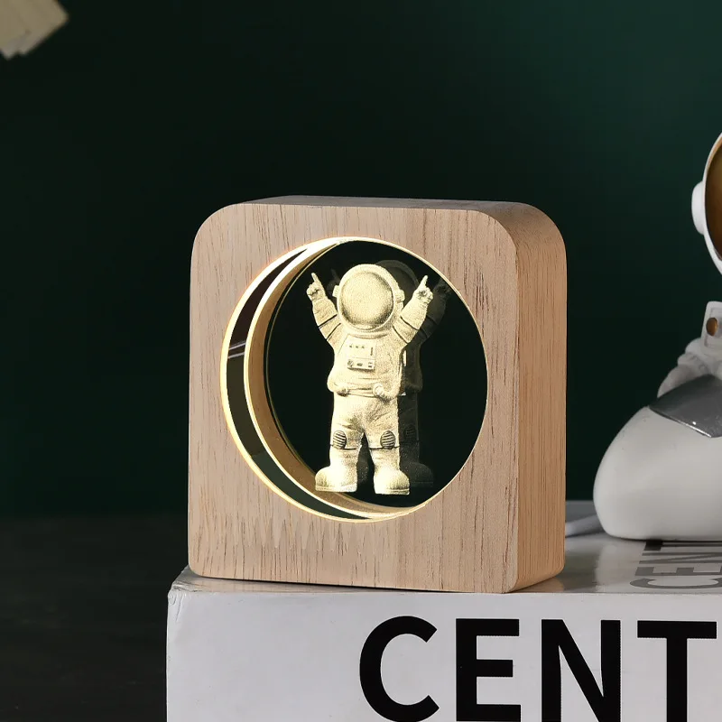 

2025 New Bedroom Bedside Table Decoration for Friends Couples Heartfelt Gifts Creative 3D Luminous Square Crystal LED Ornament