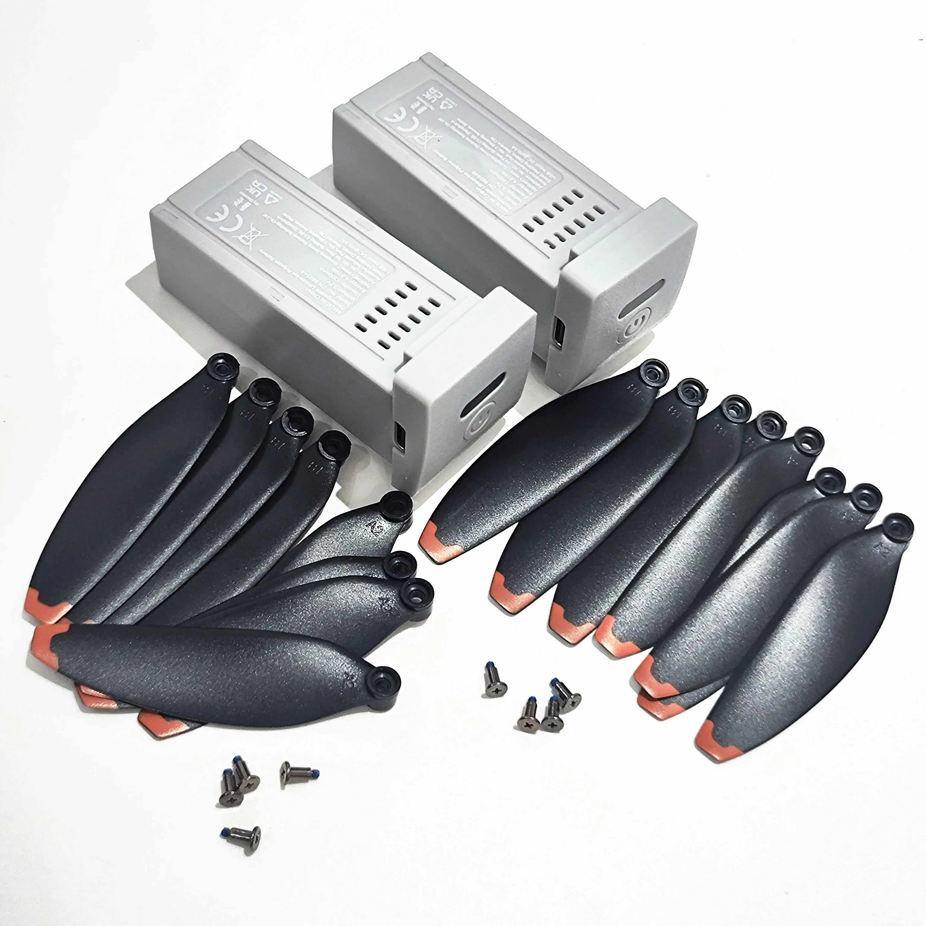 GT50 Drone Original 3.7V/1300mAh Li-ion Battery 2PCS + 16PCS Blade Propellers Maple Leaf Wings Fan Props for GT50PRO Quadcopter