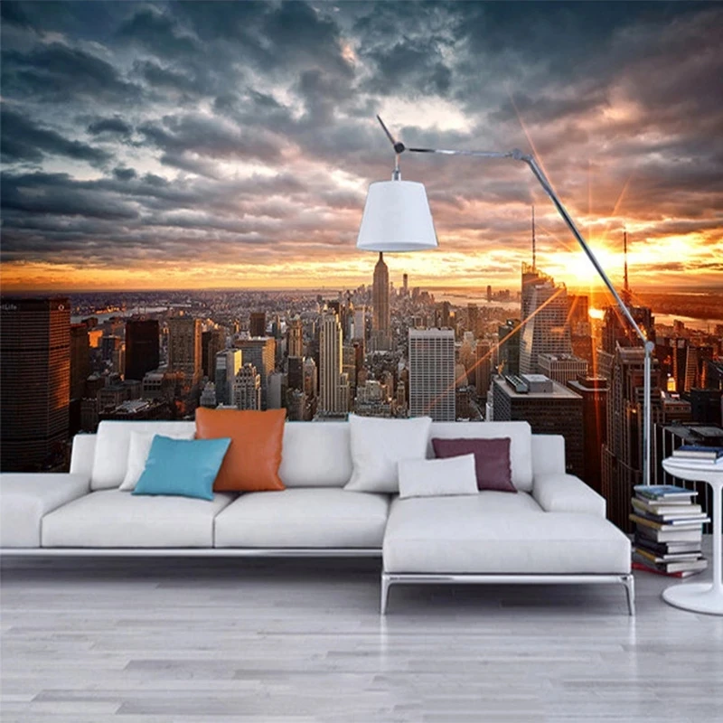 Custom 3D New York City Sunset Landscape Mural Wallpaper Bedroom Living room sofa TV background bedroom restaurant wall fabric