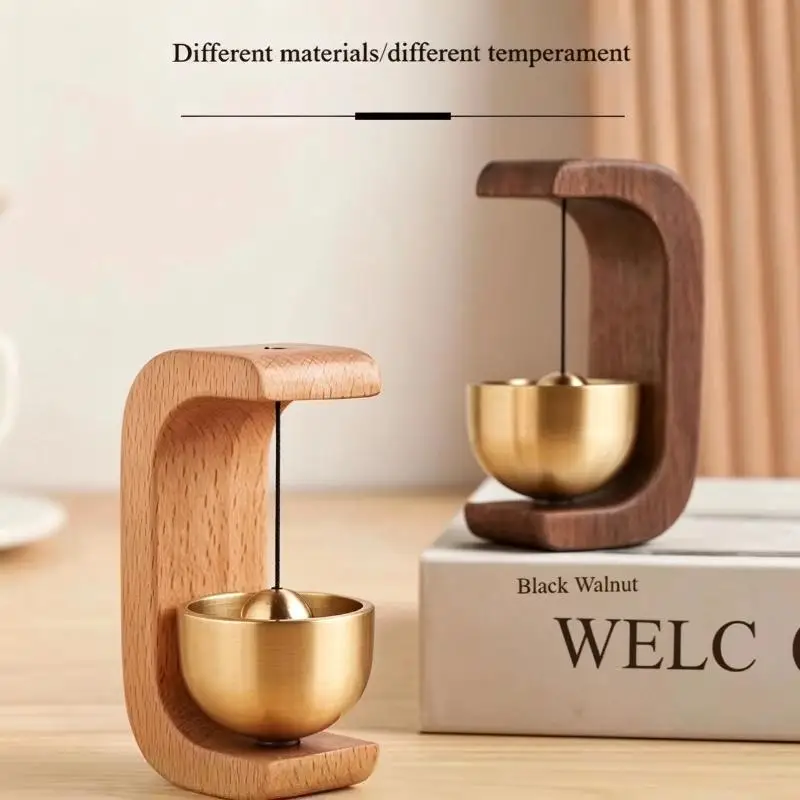 1Pcs Door Opening Reminder Bell Wooden Dopamine Doorbell Suction Type Entrance Wind Chime Housewarming Gift