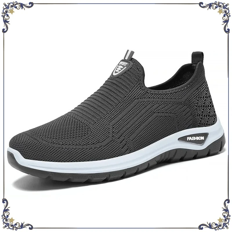 

Summer Mesh Breathable Men Shoes Slip on Loafers No-slip Outsole Casual Walking Sneaker Lightweight Fashion Couple Shoes for Man