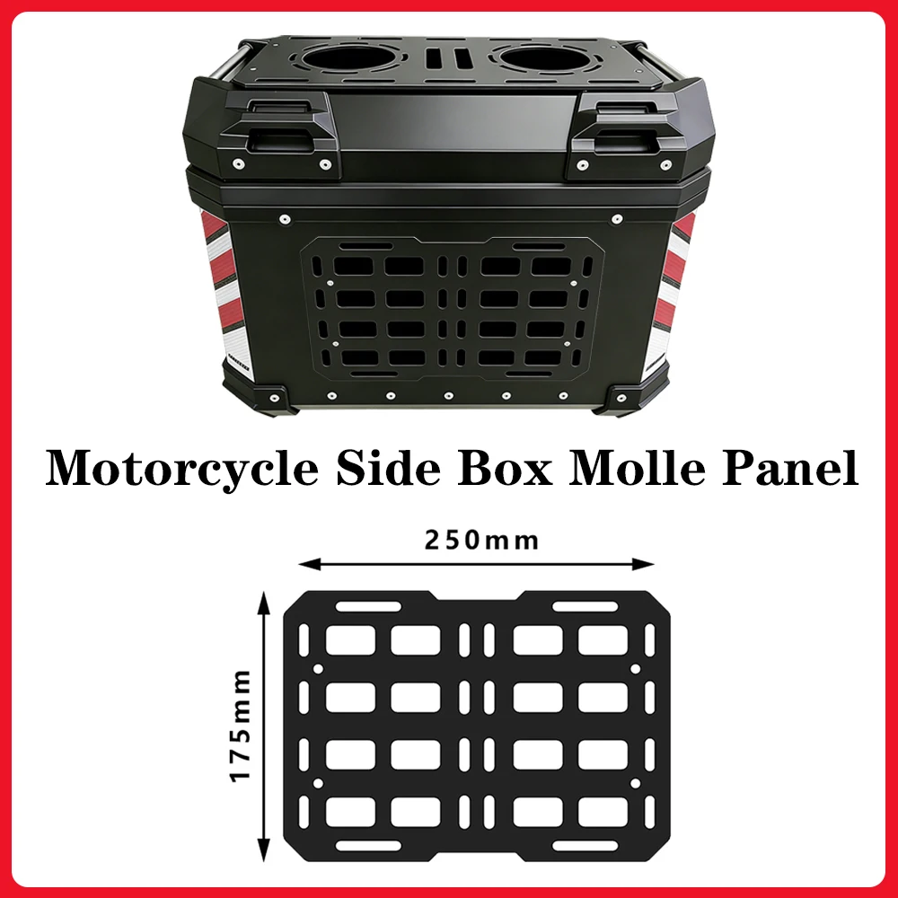 

Мотоциклетный боковой кофр с панелью Molle, быстросъемный, из алюминиевого сплава, тактический ящик для хранения, универсальный модульный органайзер