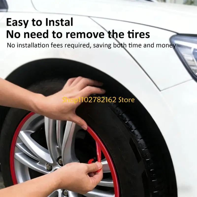 

547B Pack of 4 Sporty Rims Guards ABS Plastic Build Rims Protector Rings Simple Installs Suitable for 20 Inch