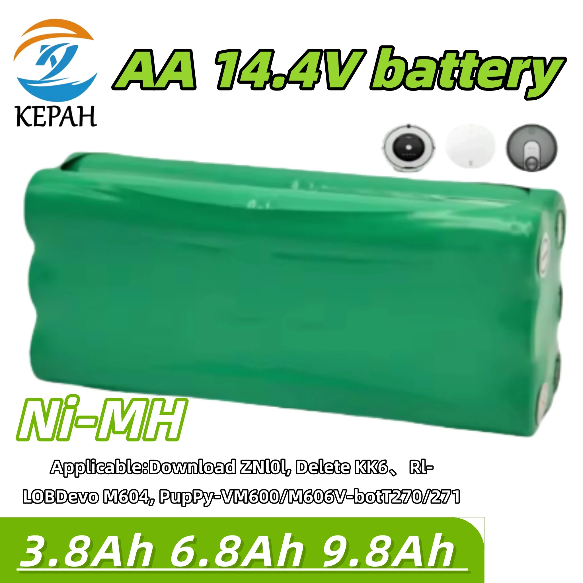 

14.4V 9800mAh High-Capacity Ni-MH Battery｜Long-Lasting for liberoV-M600/v-bott271 Robot Vacuum