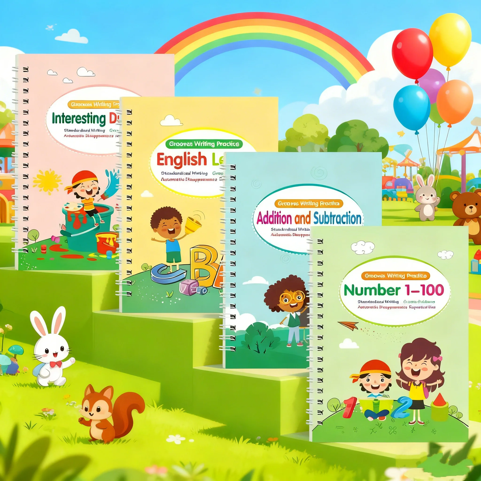 New Reusable Learning Math English 3D Calligraphy Book Drawing Copybook Numbers Education for Kids Letter Practice Toy Gifts