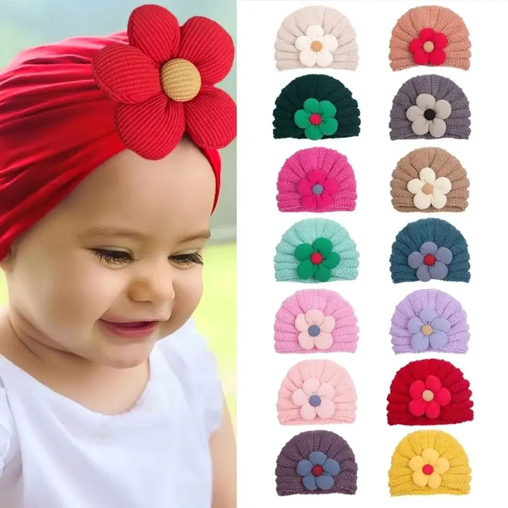 Turban Épais à Fleurs pour Bébé, Chapeau Chaud, Bandeau de Sauna, Collection Automne Hiver