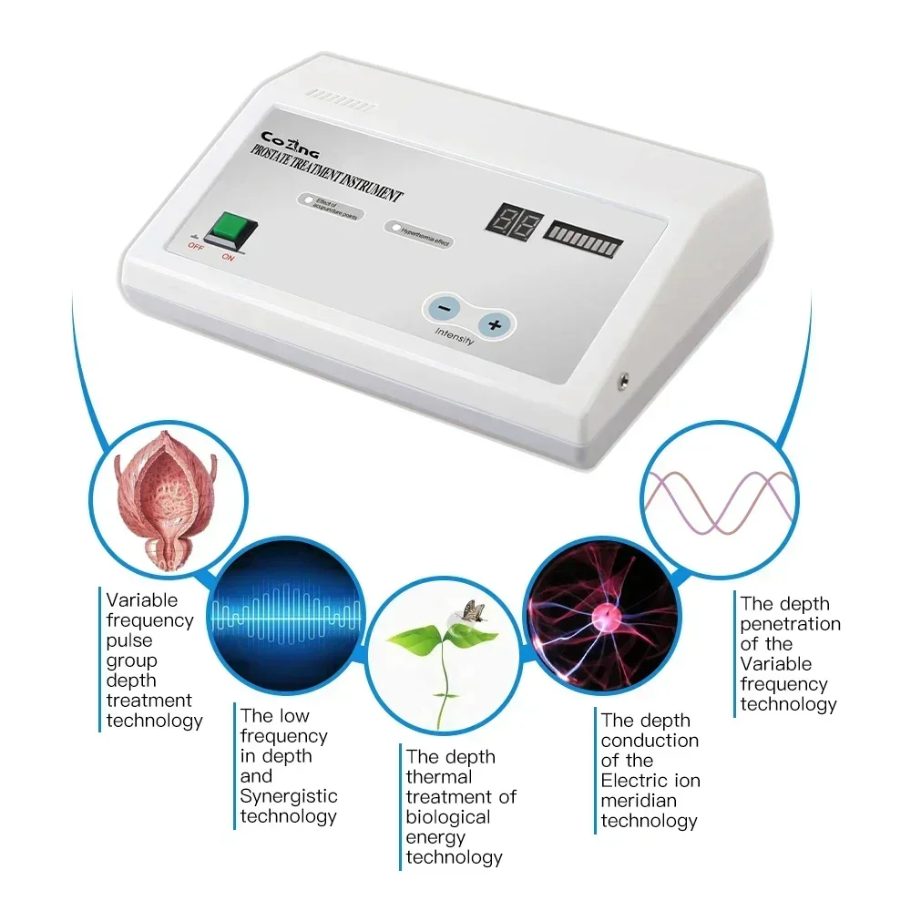 Prostate Massager Treatment Apparatus Microcurrent Stimulate Therapy Machine Testicle Stimulation Exercise Instrument for Men