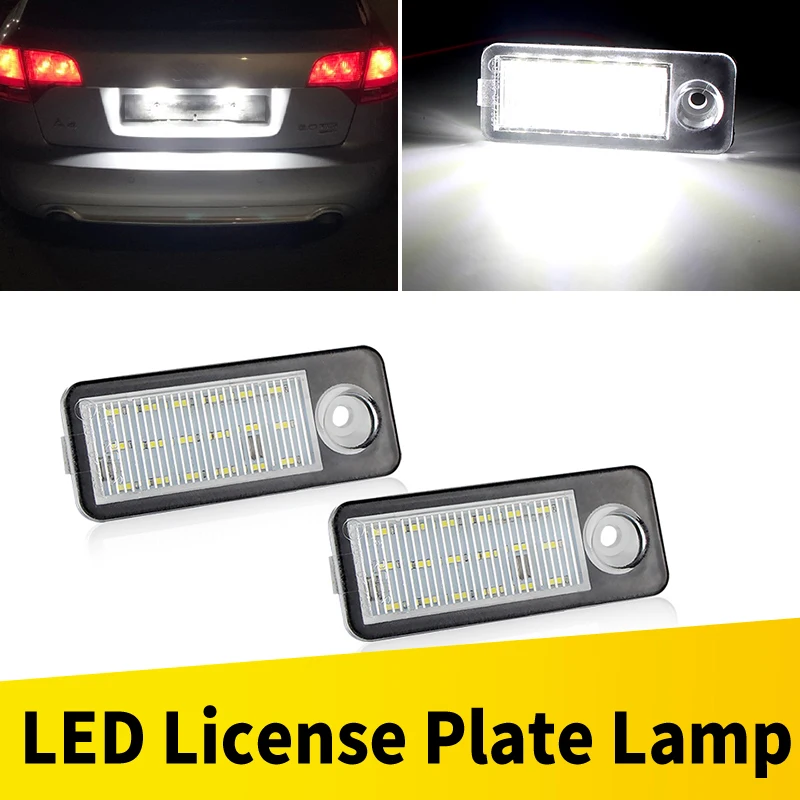 

2PCS For Audi A6 C5 B4 Avant Wagon 1997-2005 Audi RS6 RS6 Plus 2003-2005 Canbus Error Free LED Number License Plate Light 12V