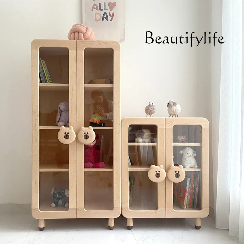 Furniture children's display cabinet, all solid wood bookcase figure Lego model storage transparent collection cabinet