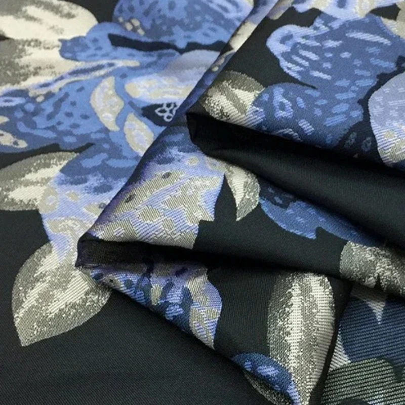 

Flower Jacquard Fashion Fabric Satin Fashion Women Dress Puff Skirt Coat Haute Couture Diy Sew Cloth by the Yard