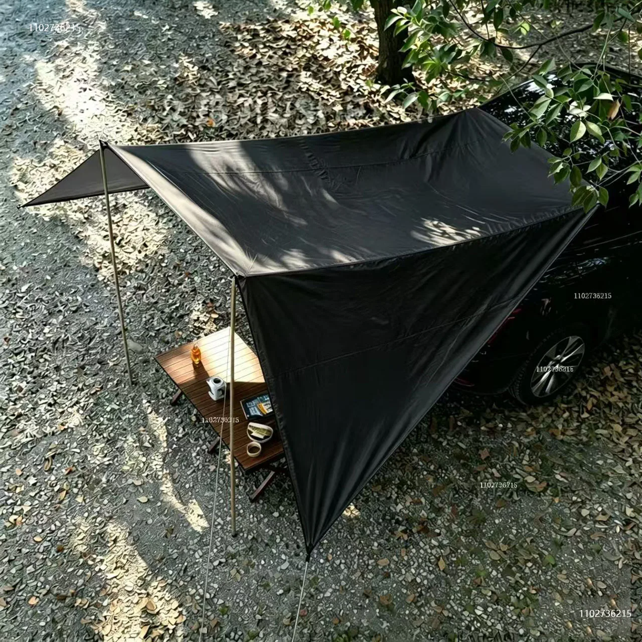Großes Fledermauszelt-förmiges Auto-Seiten-Sonnenschutzdach, Wasserdichtes Stoffzelt, Outdoor-Camping, SUV-Box-Typ Auto-Heckabdeckung – Detail 5