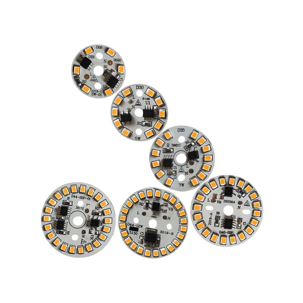 10PCS AC 220v Led PCB SMD 2835 integrated ic driver Led beads smart IC SMD 3W 5W 7W 9W 12W 15W Led Light Source For LED Bulb