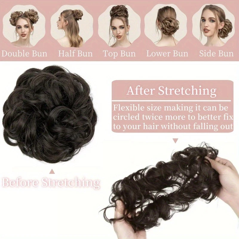 100% شعر بشري مجعد فوضوي كعكة أوبدو للنساء شعر مرن ناعم Chignon متعدد الاستخدامات كعكة شعر سهلة تصفيفة الشعر